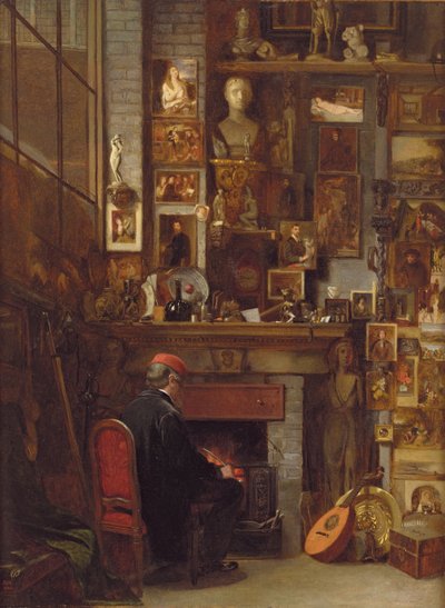 Accanto al fuoco dello studio, 1860 da John Dawson Watson